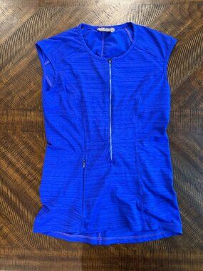Athleta Blue Zip Front Athletic Top – Size Small